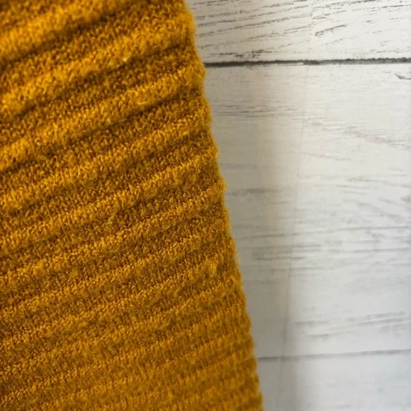 Madewell Belmont Mock Neck Sweater Golden Harvest XXL - Wool Blend Chunky Knit - Picture 9 of 10